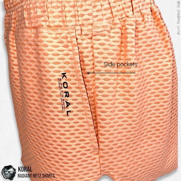 KORAL ACTIVEWEAR RADIANT NETZ SHORTS IN POMPANO ORANGE WOMEN’S MEDIUM - Picture 7 of 16